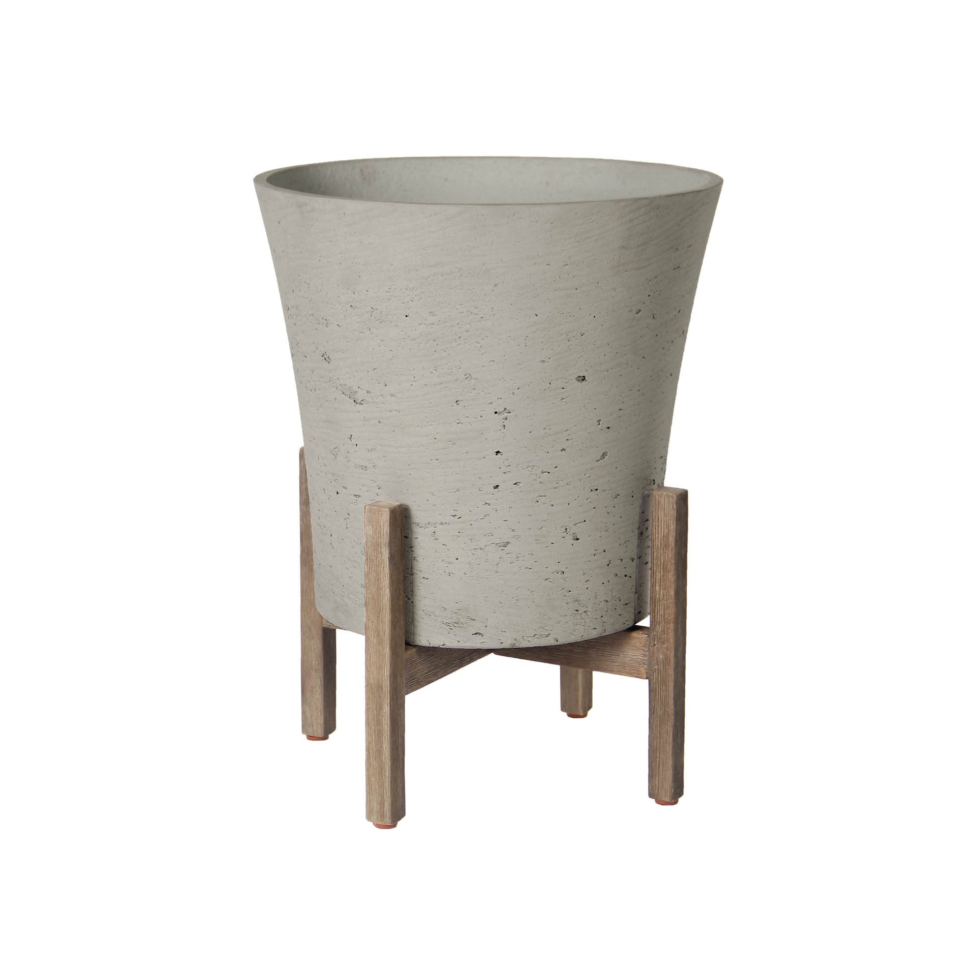 Maceta Patio Cónica Mediana  - Gris Cemento (Medidas 35.8 L x 35.8 W x 46.0 H)