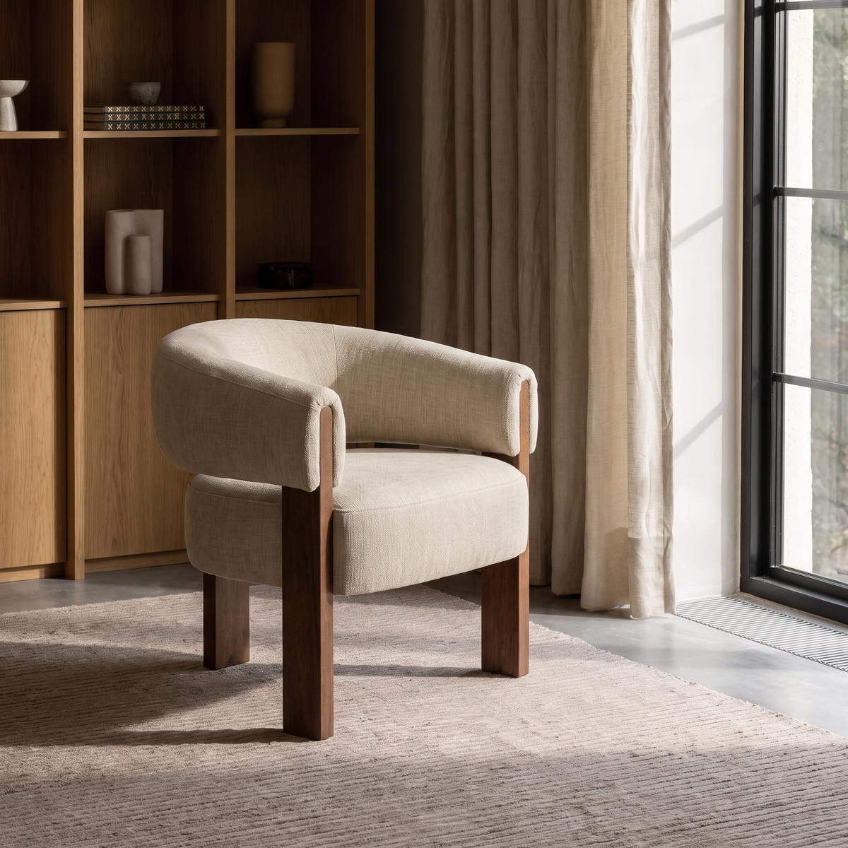 Miami Club Chair - Chenille Ivory