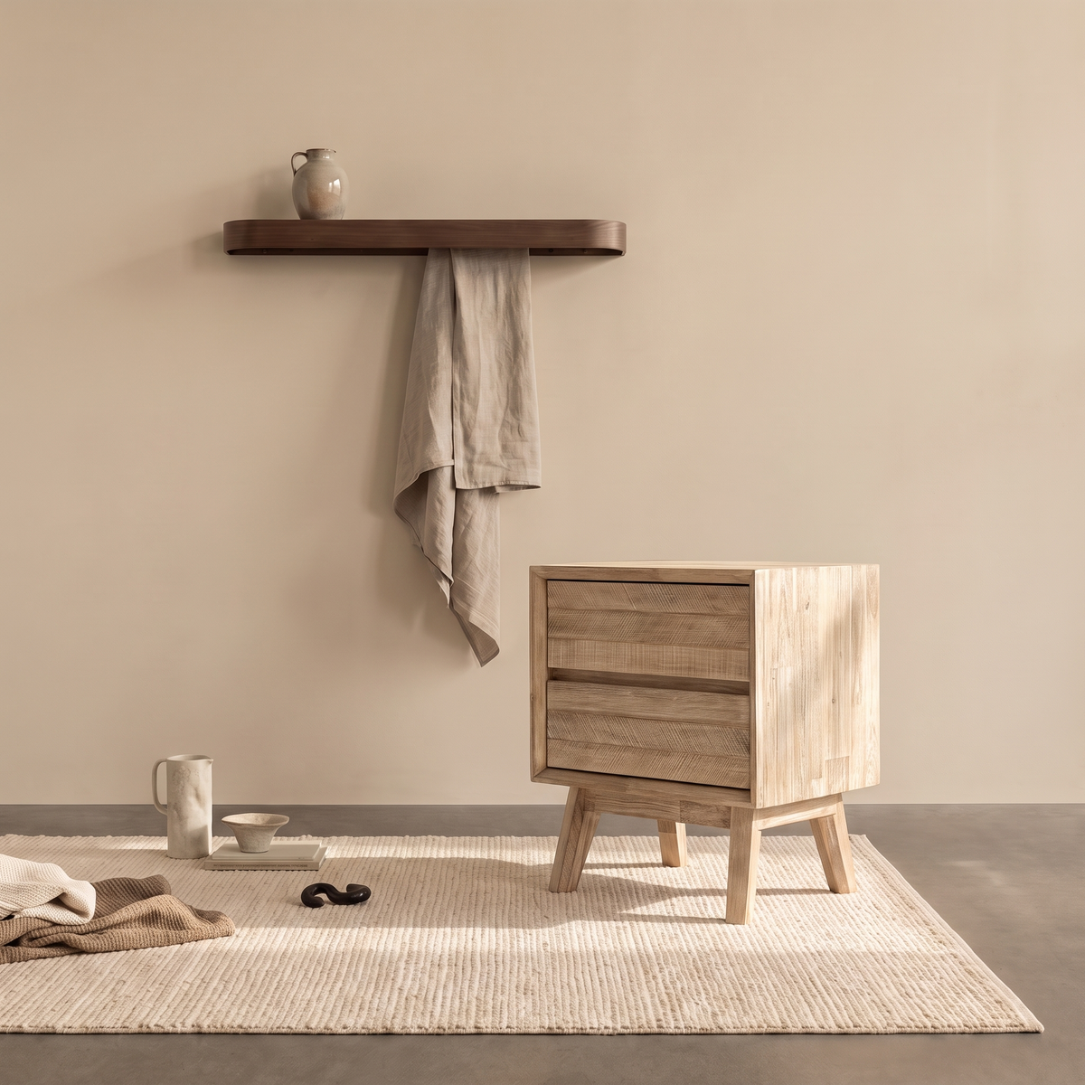 Gia 2 Drawer Nightstand - Light Driftwood