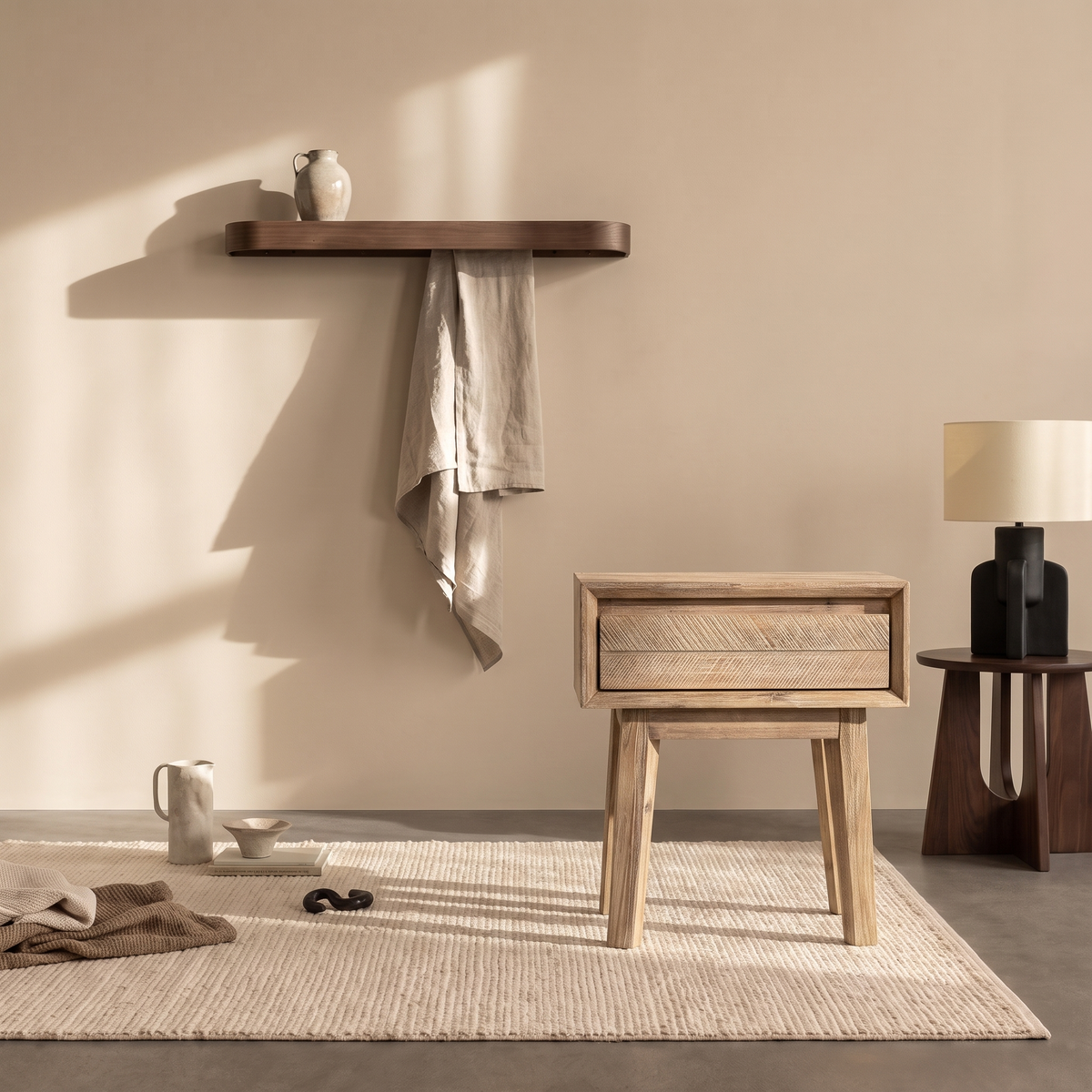 Gia 1 Drawer Nightstand - Light Driftwood