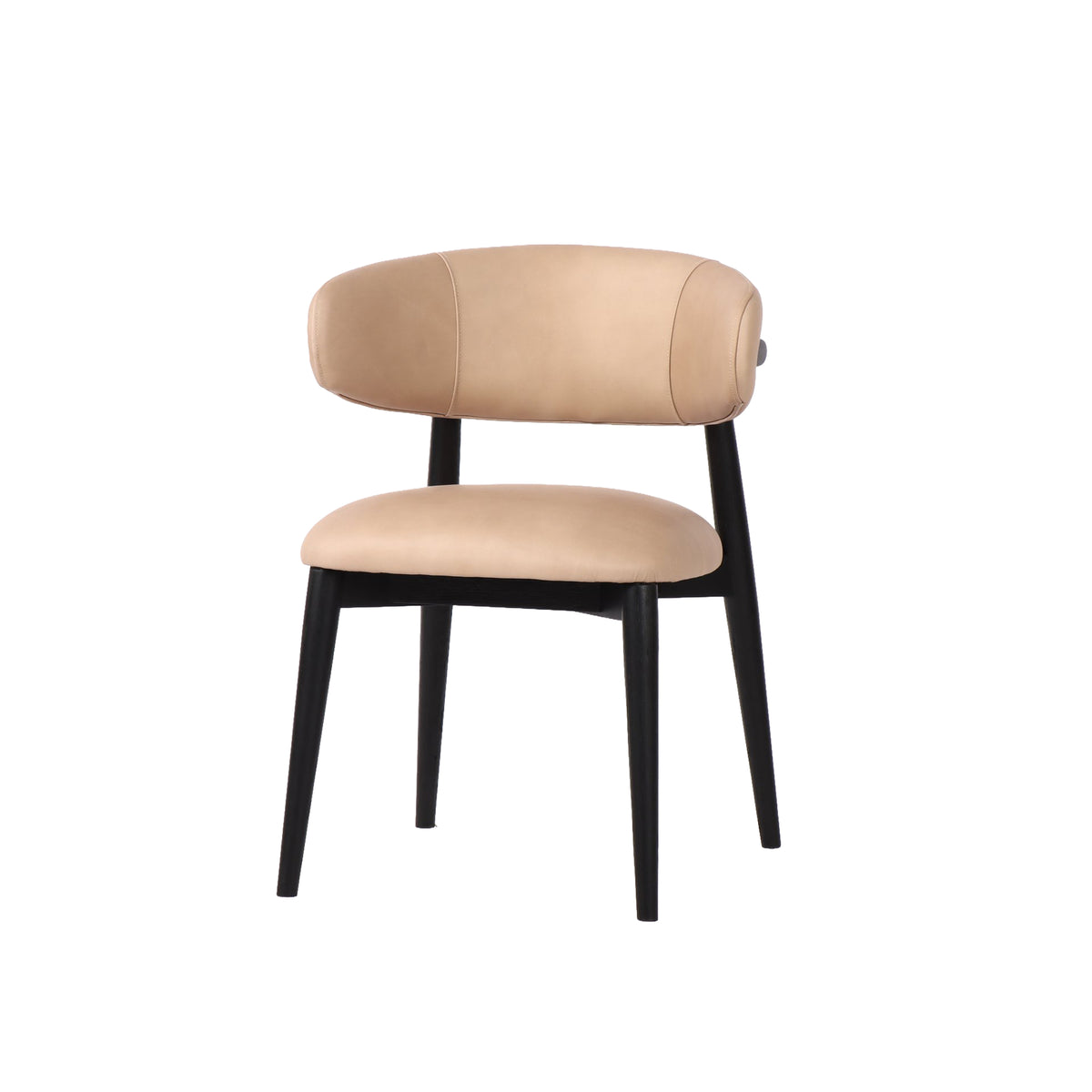 Milo Dining Chair - Nude with Black Frame