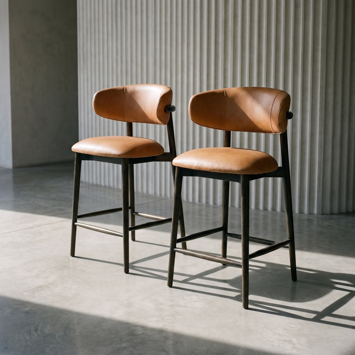 Milo Counter Stool - Hazelnut/ Espresso Frame