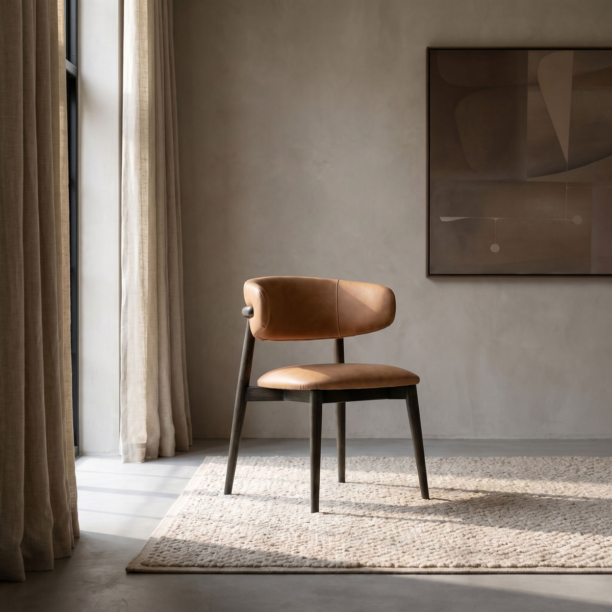 Milo Dining Chair - Hazelnut/Espresso Frame